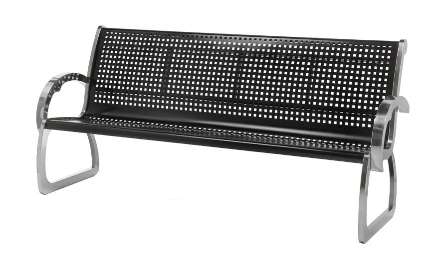 GuestSupply US | Skyline 6 Foot Bench With Backrest, Black GuestSupply US | Skyline 6 Foot Bench With Backrest, Black